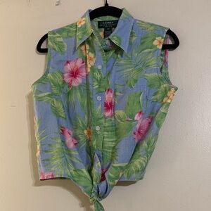 Ralph Lauren floral front tie top